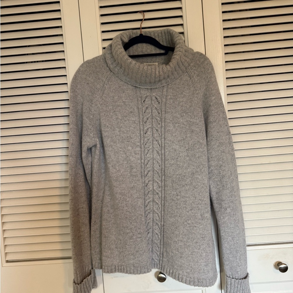 St. John's Bay Gray Cable-Knit Turtleneck Sweater